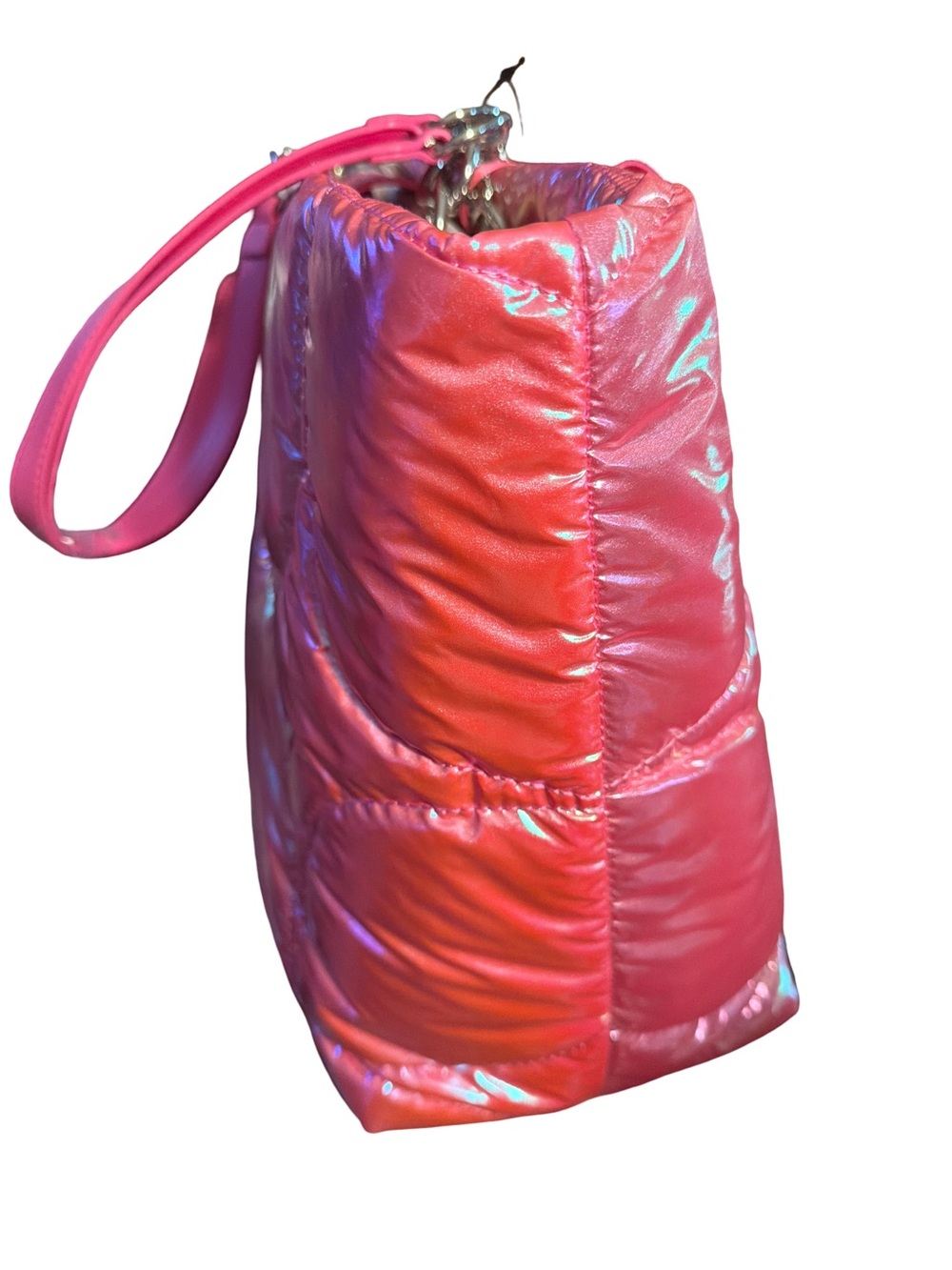 Paris Hilton NWT Casson Pink Puffy Quilted Oversized Tote with Chain Strap P262 - Picture 6 of 12